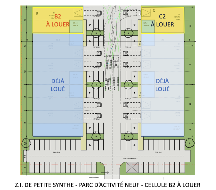 plan masse B2 à louer